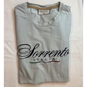 Sorrento Italia Embroidered Mint Colored T Shirt Size M Unisex Vintage Style